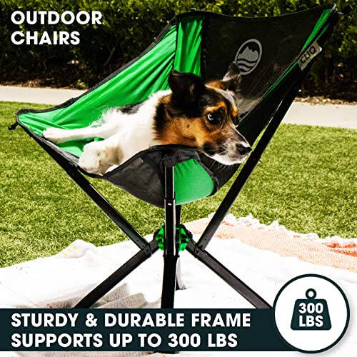 CLIQ Portable Chair - Lightweight Folding Chair for Camping - Supports 300 Lbs - Perfect for Outdoor Adventures - Moss Chair - 12