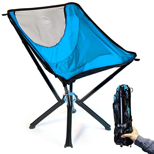 CLIQ Portable Chair - Lightweight Folding Chair for Camping - Supports 300 Lbs - Perfect for Outdoor Adventures - Sky Chair - 13