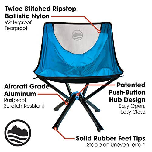 CLIQ Portable Chair - Lightweight Folding Chair for Camping - Supports 300 Lbs - Perfect for Outdoor Adventures - Sky Chair - 15