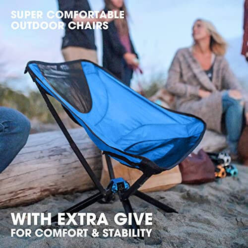 CLIQ Portable Chair - Lightweight Folding Chair for Camping - Supports 300 Lbs - Perfect for Outdoor Adventures - Sky Chair - 18