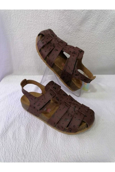 Closed Toe Genuine Leather Orthopedic Cork Sole Children's Sandal - 2