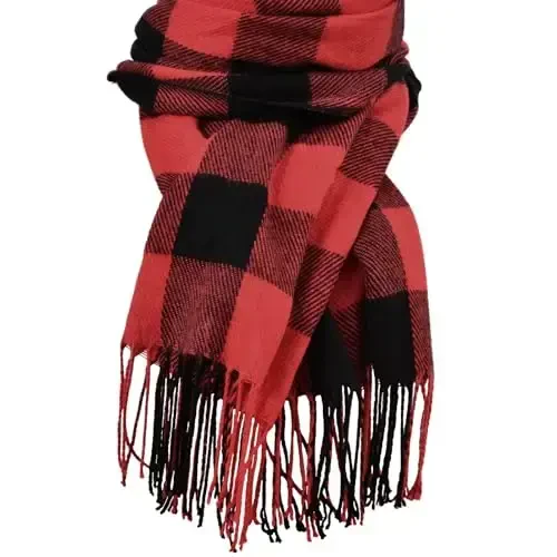 Clothirily Ayollar Qishki Sharfi, Ayollar uchun moda CasModazoneere Feel Plaid Sharflar, PasModazoneina Ro'mollar va O'ramlar, Uzun adyol sharf - MODAZONE