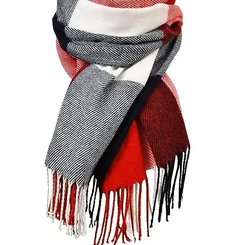 Clothirily Womens Winter Scarf, Fashion CasModazoneere Feel Plaid Scarfs for Women, PasModazoneina Shawls and Wraps, Long Blanket Scarf 