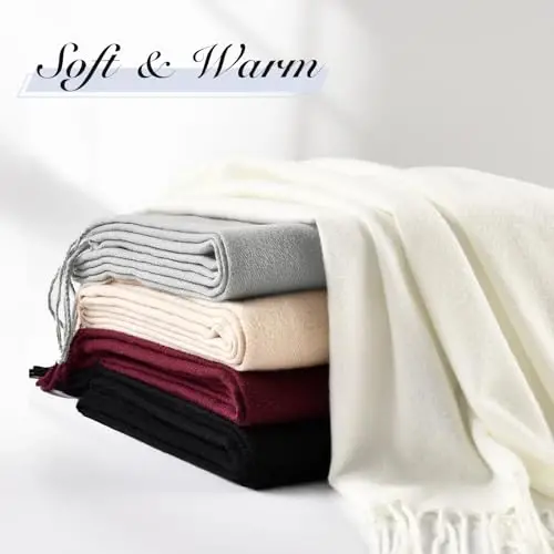 Clothirily Womens Winter Scarf, Fashion CasModazoneere Feel Plaid Scarfs for Women, PasModazoneina Shawls and Wraps, Long Blanket Scarf - 7