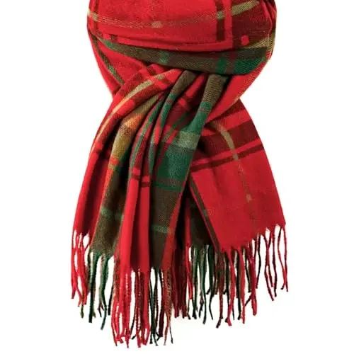 Clothirily Womens Winter Scarf, Fashion CasModazoneere Feel Plaid Scarfs for Women, PasModazoneina Shawls and Wraps, Long Blanket Scarf - 6