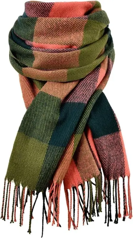 Clothirily Womens Winter Scarf, Fashion CasModazoneere Feel Plaid Scarfs for Women, PasModazoneina Shawls and Wraps, Long Blanket Scarf - 2