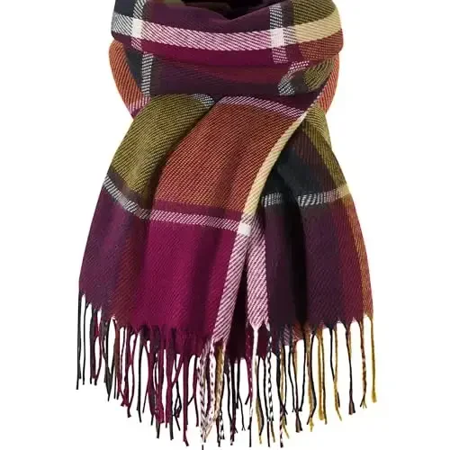 Clothirily Womens Winter Scarf, Fashion CasModazoneere Feel Plaid Scarfs for Women, PasModazoneina Shawls and Wraps, Long Blanket Scarf 