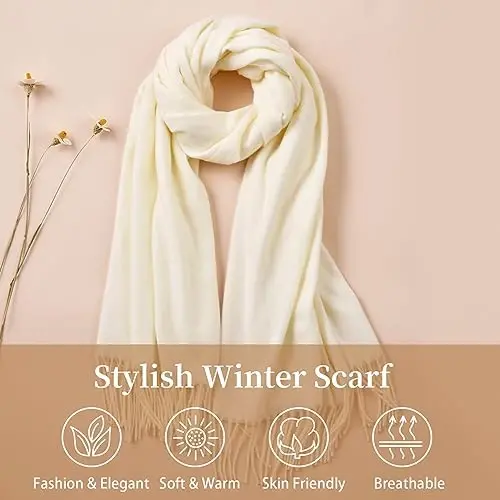 Clothirily Womens Winter Scarf, Fashion CasModazoneere Feel Plaid Scarfs for Women, PasModazoneina Shawls and Wraps, Long Blanket Scarf - 5