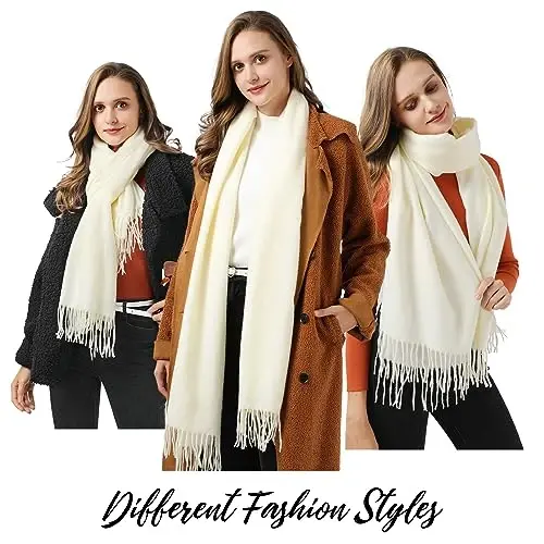 Clothirily Womens Winter Scarf, Fashion CasModazoneere Feel Plaid Scarfs for Women, PasModazoneina Shawls and Wraps, Long Blanket Scarf - 6