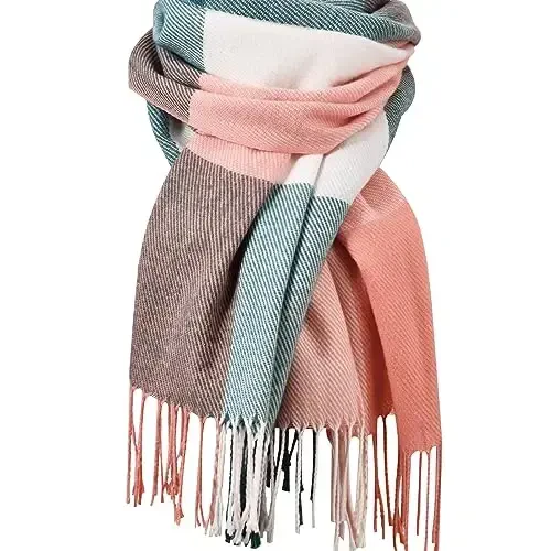 Clothirily Womens Winter Scarf, Fashion CasModazoneere Feel Plaid Scarfs for Women, PasModazoneina Shawls and Wraps, Long Blanket Scarf - MODAZONE
