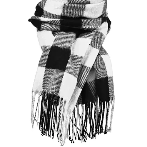 Clothirily Womens Winter Scarf, Fashion CasModazoneere Feel Plaid Scarfs for Women, PasModazoneina Shawls and Wraps, Long Blanket Scarf - 1