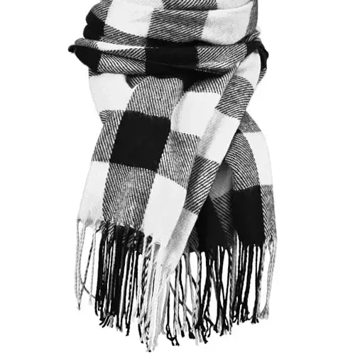 Clothirily Womens Winter Scarf, Fashion CasModazoneere Feel Plaid Scarfs for Women, PasModazoneina Shawls and Wraps, Long Blanket Scarf - 1