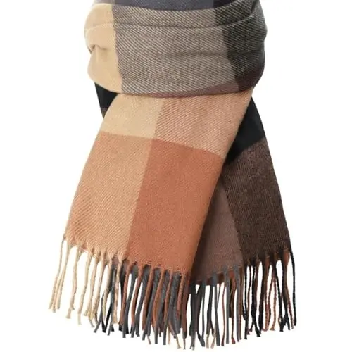 Clothirily Womens Winter Scarf, Fashion CasModazoneere Feel Plaid Scarfs for Women, PasModazoneina Shawls and Wraps, Long Blanket Scarf - 7
