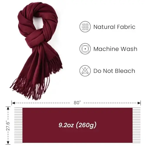 Clothirily Womens Winter Scarf, Fashion CasModazoneere Feel Plaid Scarfs for Women, PasModazoneina Shawls and Wraps, Long Blanket Scarf - 4