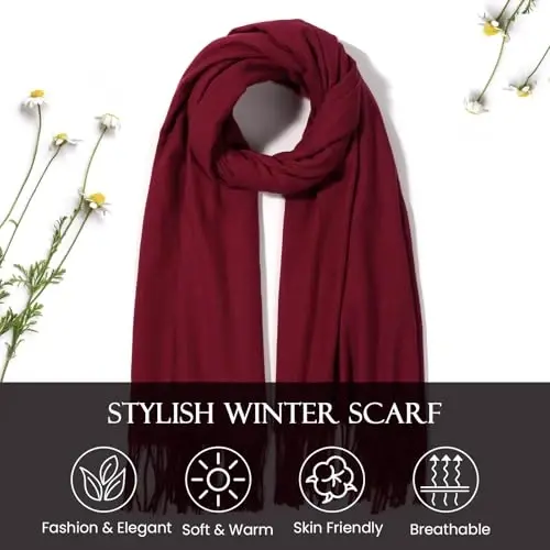 Clothirily Womens Winter Scarf, Fashion CasModazoneere Feel Plaid Scarfs for Women, PasModazoneina Shawls and Wraps, Long Blanket Scarf - 5