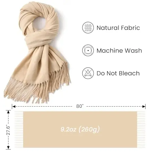 Clothirily Womens Winter Scarf, Fashion CasModazoneere Feel Plaid Scarfs for Women, PasModazoneina Shawls and Wraps, Long Blanket Scarf - 4