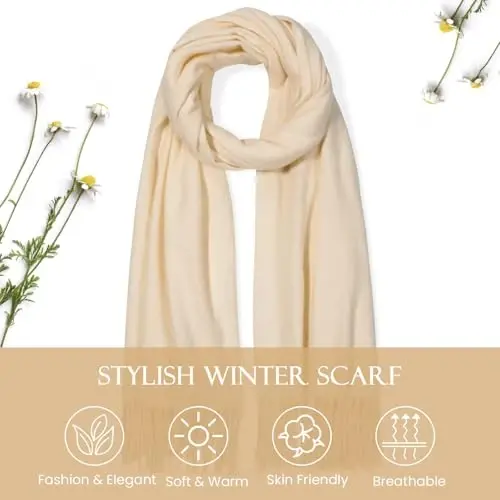 Clothirily Womens Winter Scarf, Fashion CasModazoneere Feel Plaid Scarfs for Women, PasModazoneina Shawls and Wraps, Long Blanket Scarf - 5