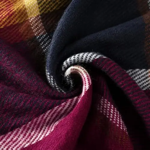 Clothirily Womens Winter Scarf, Fashion CasModazoneere Feel Plaid Scarfs for Women, PasModazoneina Shawls and Wraps, Long Blanket Scarf - 5