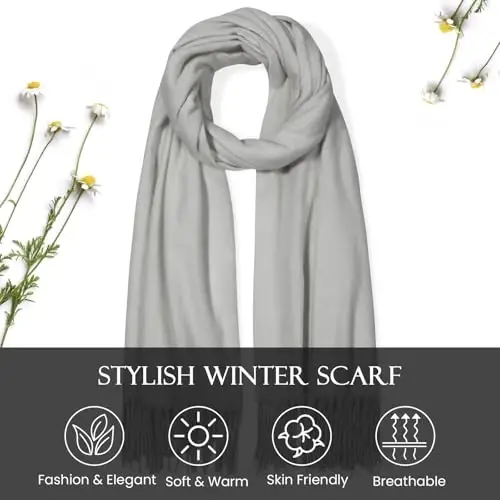 Clothirily Womens Winter Scarf, Fashion CasModazoneere Feel Plaid Scarfs for Women, PasModazoneina Shawls and Wraps, Long Blanket Scarf - 5
