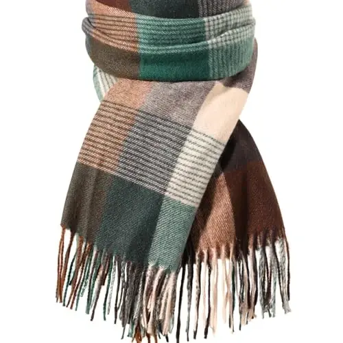 Clothirily Womens Winter Scarf, Fashion CasModazoneere Feel Plaid Scarfs for Women, PasModazoneina Shawls and Wraps, Long Blanket Scarf - 1