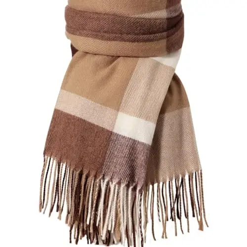 Clothirily Womens Winter Scarf, Fashion CasModazoneere Feel Plaid Scarfs for Women, PasModazoneina Shawls and Wraps, Long Blanket Scarf - 1