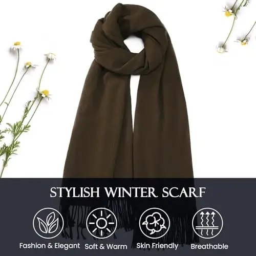 Clothirily Womens Winter Scarf, Oversized Long Blanket Plaid Shawl Wrap | Soft CasModazoneere Feel, Warm PasModazoneina Shawl and Wrap, Fashion Plaid Pattern with Tassel, Oversized Fit, Ideal Fall Winter Gift - 5