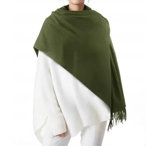 Clothirily Womens Winter Scarf, Oversized Long Blanket Plaid Shawl Wrap | Soft CasModazoneere Feel, Warm PasModazoneina Shawl and Wrap, Fashion Plaid Pattern with Tassel, Oversized Fit, Ideal Fall Winter Gift - 3