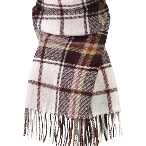 Clothirily Womens Winter Scarf, Oversized Long Blanket Plaid Shawl Wrap | Soft CasModazoneere Feel, Warm PasModazoneina Shawl and Wrap, Fashion Plaid Pattern with Tassel, Oversized Fit, Ideal Fall Winter Gift - 1