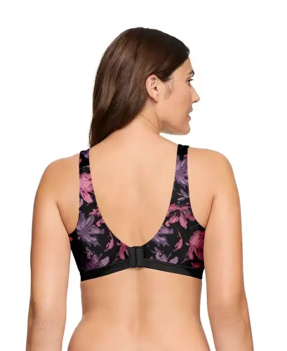 Cloud 9® Super Soft, Smooth Invisible Look Wireless Lightly Lined Comfort Bra RM1041A - Black Painted Blooms - 3