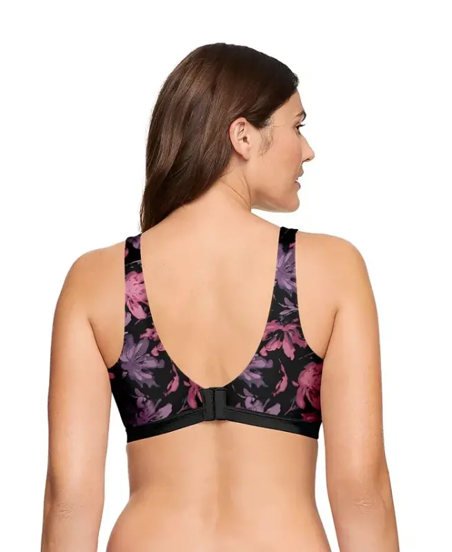 Cloud 9® Super Soft, Smooth Invisible Look Wireless Lightly Lined Comfort Bra RM1041A - Black Painted Blooms - 3