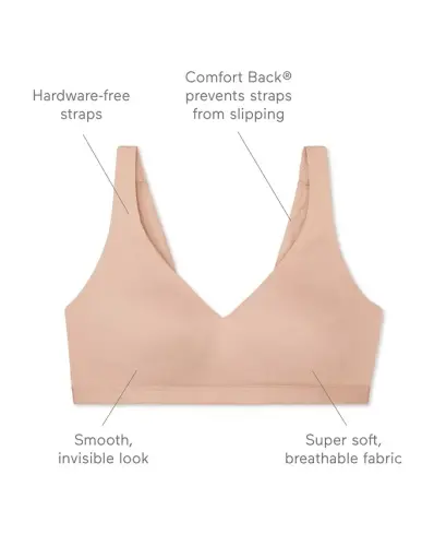 Cloud 9® Super Soft, Smooth Invisible Look Wireless Lightly Lined Comfort Bra RM1041A - Toasted Almond - 5