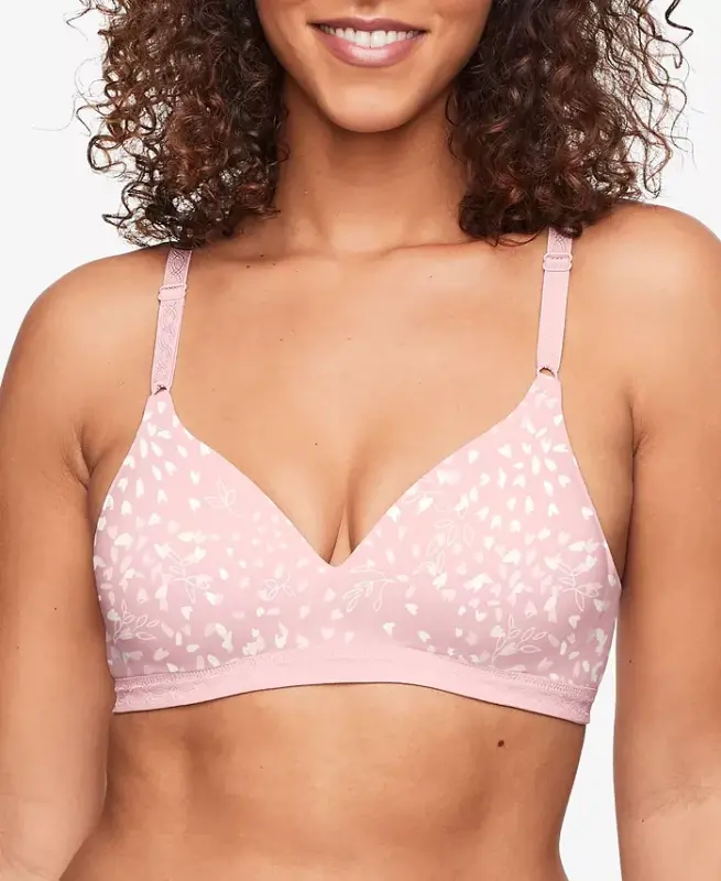 Cloud 9® Super Soft Wireless Lightly Lined Comfort Bra 1269 - Blush Pink Petals - WARNER'S