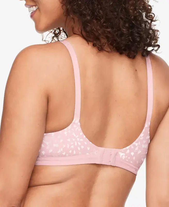 Cloud 9® Super Soft Wireless Lightly Lined Comfort Bra 1269 - Blush Pink Petals - 2