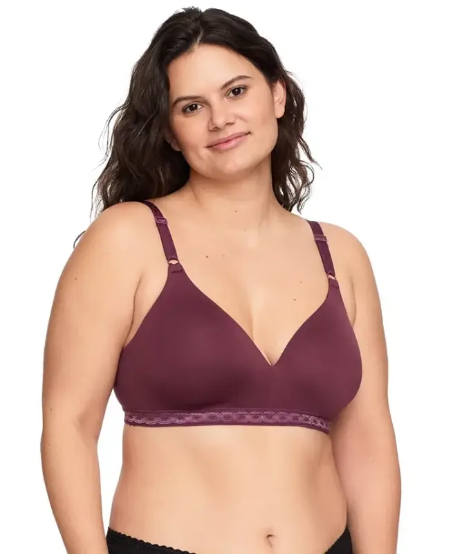 Cloud 9® Super Soft Wireless Lightly Lined Comfort Bra 1269 - Burgundy - WARNER'S