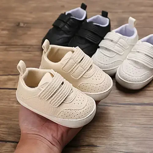 Clowora Baby Boys Girls Shoes Non-Slip Rubber Sole Sneakers Infant First Walking Toddler Crib Shoes Newborn Loafers Flats. - 4