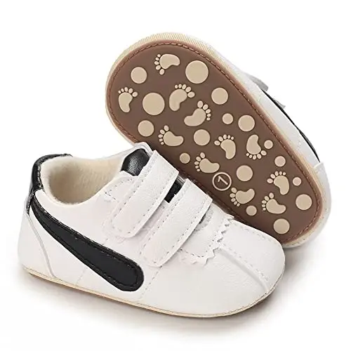 Clowora Baby Boys Girls Shoes Non-Slip Rubber Sole Sneakers Infant First Walking Toddler Crib Shoes Newborn Loafers Flats. - 1
