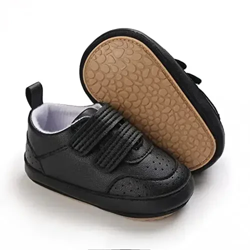 Clowora Baby Boys Girls Shoes Non-Slip Rubber Sole Sneakers Infant First Walking Toddler Crib Shoes Newborn Loafers Flats. - 1