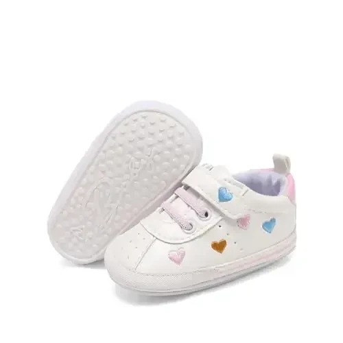 Clowora Baby Boys Girls Shoes Non-Slip Rubber Sole Sneakers Infant First Walking Toddler Crib Shoes Newborn Loafers Flats. - 1