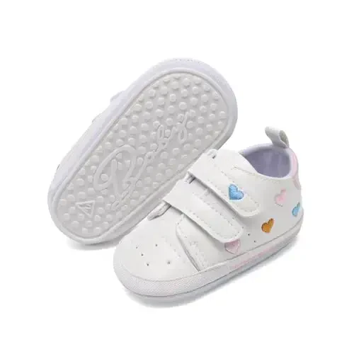 Clowora Baby Boys Girls Shoes Non-Slip Rubber Sole Sneakers Infant First Walking Toddler Crib Shoes Newborn Loafers Flats. - 1