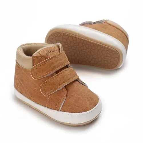 Clowora Baby Boys Girls Shoes Non-Slip Rubber Sole Sneakers Infant First Walking Toddler Crib Shoes Newborn Loafers Flats. - CLOWORA
