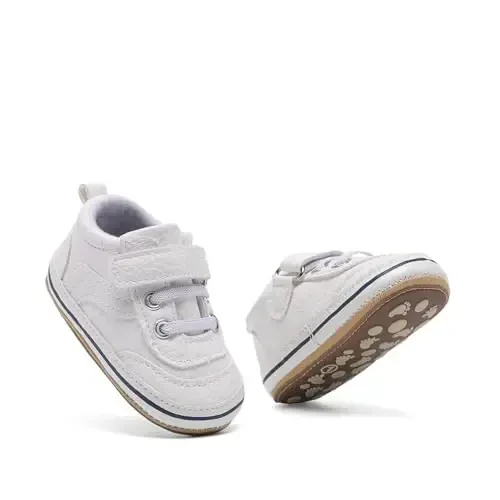 Clowora Baby Boys Girls Shoes Non-Slip Rubber Sole Sneakers Infant First Walking Toddler Crib Shoes Newborn Loafers Flats. - 5