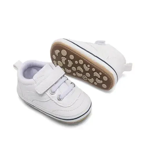 Clowora Baby Boys Girls Shoes Non-Slip Rubber Sole Sneakers Infant First Walking Toddler Crib Shoes Newborn Loafers Flats. - 6