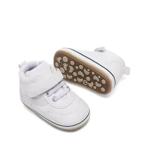 Clowora Baby Boys Girls Shoes Non-Slip Rubber Sole Sneakers Infant First Walking Toddler Crib Shoes Newborn Loafers Flats. - 4