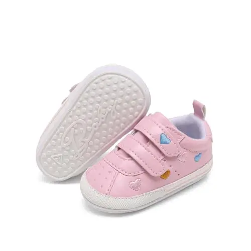 Clowora Baby Boys Girls Shoes Non-Slip Rubber Sole Sneakers Infant First Walking Toddler Crib Shoes Newborn Loafers Flats. - CLOWORA