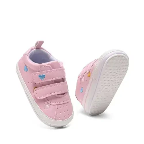 Clowora Baby Boys Girls Shoes Non-Slip Rubber Sole Sneakers Infant First Walking Toddler Crib Shoes Newborn Loafers Flats. - 2