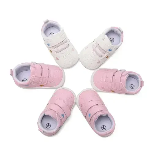 Clowora Baby Boys Girls Shoes Non-Slip Rubber Sole Sneakers Infant First Walking Toddler Crib Shoes Newborn Loafers Flats. - 5