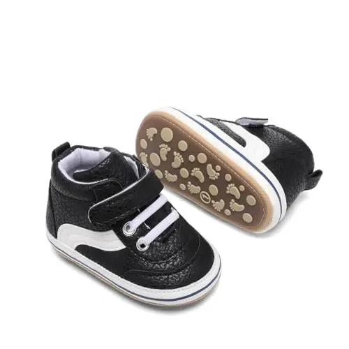 Clowora Baby Boys Girls Shoes Non-Slip Rubber Sole Sneakers Infant First Walking Toddler Crib Shoes Newborn Loafers Flats. - 3