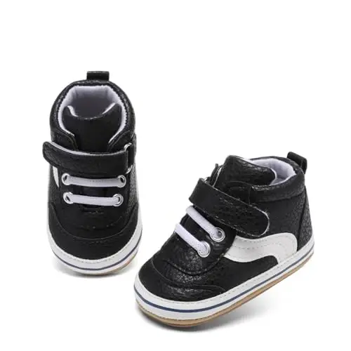 Clowora Baby Boys Girls Shoes Non-Slip Rubber Sole Sneakers Infant First Walking Toddler Crib Shoes Newborn Loafers Flats. - 5