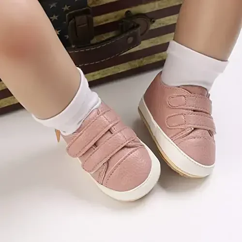 Clowora Baby Boys Girls Shoes Non-Slip Rubber Sole Sneakers Infant First Walking Toddler Crib Shoes Newborn Loafers Flats. - 6