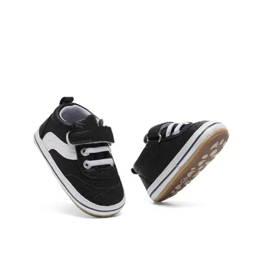 Clowora Baby Boys Girls Shoes Non-Slip Rubber Sole Sneakers Infant First Walking Toddler Crib Shoes Newborn Loafers Flats. - 3